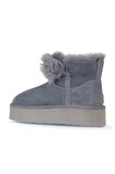 Bueno Shoes Mavi Süet Kadın Dolgu Topuklu Bot 05ag2104054