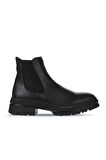 Bueno Shoes Siyah Deri Kadın Düz Bot 01wz0100
