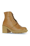 Bueno Shoes Sarı Deri Kadın Topuklu Bot 01wz7904