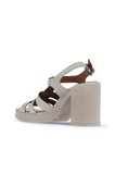 Bueno Shoes Gri Deri Kadın Topuklu Sandalet 01wa1600