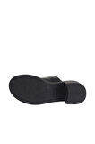 Bueno Shoes Siyah Khv Deri Kadın Topuklu Terlik 01wa1701