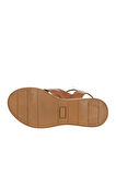 Bueno Shoes Taba Koyu Deri Kadın Dolgu Topuklu Sandalet 01wy8205