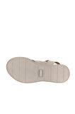 Bueno Shoes Gri Deri Kadın Dolgu Topuklu Sandalet 01wy8205