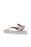 Bueno Shoes Gri Deri Kadın Parmak Arası Sandalet 01wa2602