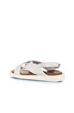 Bueno Shoes Beyaz Kırık Deri Kadın Sandalet 01ws2801