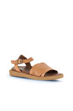Bueno Shoes Taba Deri Kadın Düz Sandalet 01ws2812