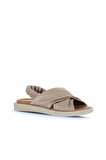 Bueno Shoes Gri Deri Kadın Sandalet 01wu3309
