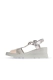 Bueno Shoes Pembe Multi Deri Kadın Dolgu Topuklu Sandalet 01wa0505
