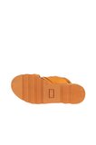 Bueno Shoes Turuncu Deri Kadın Dolgu Topuklu Sandalet 01wa0508