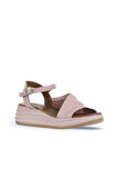 Bueno Shoes Gül Kurusu Deri Kadın Dolgu Topuklu Sandalet 01wa2402