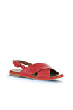 Bueno Shoes Kırmızı Deri Kadın Düz Sandalet 01wa3600