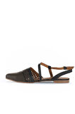 Bueno Shoes Siyah Deri Kadın Düz Sandalet 01wa3302