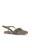 Bueno Shoes Haki Deri Kadın Düz Sandalet 01wa3302