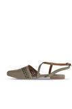 Bueno Shoes Haki Deri Kadın Düz Sandalet 01wa3302
