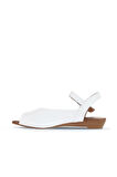 Bueno Shoes Beyaz Deri Kadın Düz Sandalet 01wa4402
