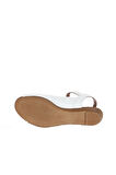 Bueno Shoes Beyaz Deri Kadın Düz Sandalet 01wa4402