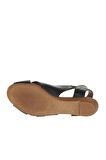 Bueno Shoes Siyah Deri Kadın Düz Sandalet 01wa4405