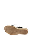 Bueno Shoes Siyah Alf Süet Kadın Dolgu Topuklu Sandalet 01wa4702
