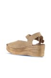 Bueno Shoes Taba Açık Alf Süet Kadın Dolgu Topuklu Sandalet 01wa4704