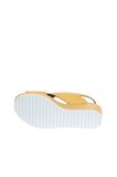 Bueno Shoes Sarı Deri Kadın Dolgu Topuklu Sandalet 01wa5600
