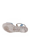 Bueno Shoes Mavi Açık Deri Kadın Düz Sandalet 01wn5003