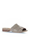 Bueno Shoes Gri Deri Kadın Topuklu Terlik 01wn5101