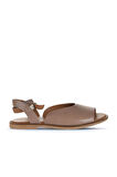 Bueno Shoes Gri Deri Kadın Düz Sandalet 01wa5702