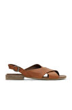Bueno Shoes Taba Koyu Deri Kadın Düz Sandalet 01wq5618