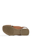 Bueno Shoes Taba Koyu Deri Kadın Düz Sandalet 01wq5618