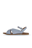Bueno Shoes Mavi Deri Kadın Düz Sandalet 01wa5703