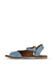 Bueno Shoes Mavi Deri Kadın Düz Sandalet 01wa5707
