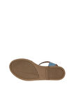 Bueno Shoes Mavi Deri Kadın Düz Sandalet 01wa5707