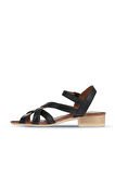 Bueno Shoes Siyah Khv-bej Deri Kadın Sandalet 01wa7300