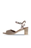 Bueno Shoes Gri Deri Kadın Topuklu Sandalet 01wa8000
