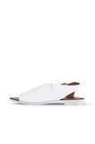 Bueno Shoes Beyaz Deri Kadın Düz Sandalet 01wa3004