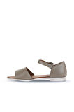 Bueno Shoes Gümüş Deri Kadın Düz Sandalet 01wa3006