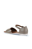 Bueno Shoes Gümüş Deri Kadın Düz Sandalet 01wa3006