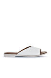 Bueno Shoes Beyaz Deri Kadın Düz Terlik 01wa3010