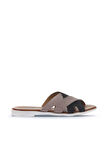 Bueno Shoes Gri Siyah Alf Süet Kadın Düz Terlik 01wa3014