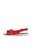 Bueno Shoes Kırmızı Alf Süet Kadın Düz Sandalet 01wa3018