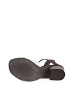 Bueno Shoes Beyaz Kahve Deri Kadın Topuklu Sandalet 01wa3500