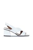 Bueno Shoes Beyaz Deri Kadın Topuklu Sandalet 01wa3502