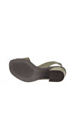 Bueno Shoes Haki Deri Kadın Topuklu Sandalet 01wa3502