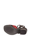 Bueno Shoes Kırmızı Kahve Deri Kadın Topuklu Sandalet 01wa3500