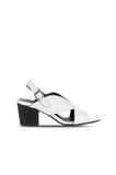 Bueno Shoes Beyaz Deri Kadın Topuklu Sandalet 01wn2603