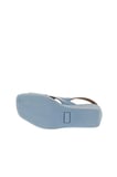 Bueno Shoes Mavi Deri Kadın Dolgu Topuklu Sandalet 01wy2411