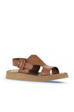 Bueno Shoes Kahverengi Deri Kadın Düz Sandalet 01wy9104