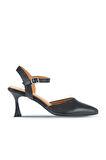 Bueno Shoes Siyah Deri Kadın Topuklu Ayakkabı 01wa1403