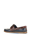 Bueno Shoes Lacivert Kahve Deri Erkek Loafer 11m23299
