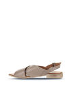 Bueno Shoes Gri Deri Kadın Düz Sandalet 01wq5618